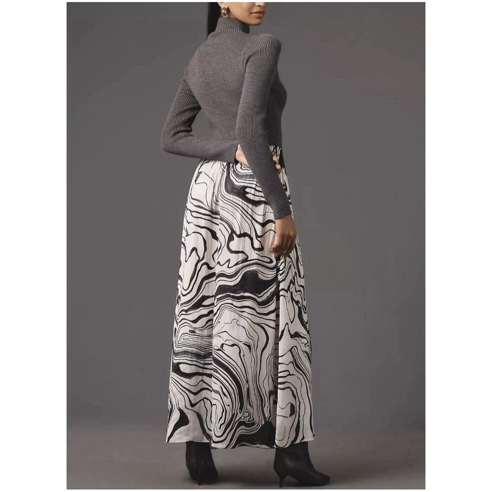 Anthropologie Gray White Thea Twofer Sweater Maxi Dress Size XS - Picture 3 of 12